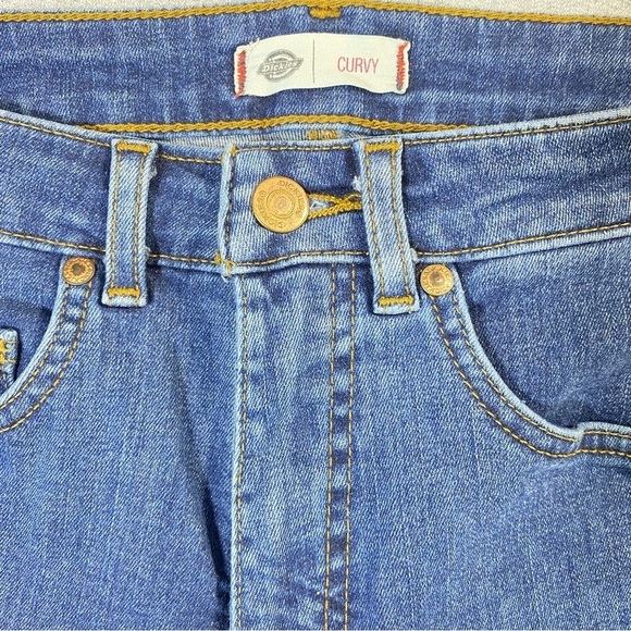 Dickies Curvy Straight Leg Jeans Women's 6 Blue Mid Rise Stretch Casual Denim - Picture 4 of 16